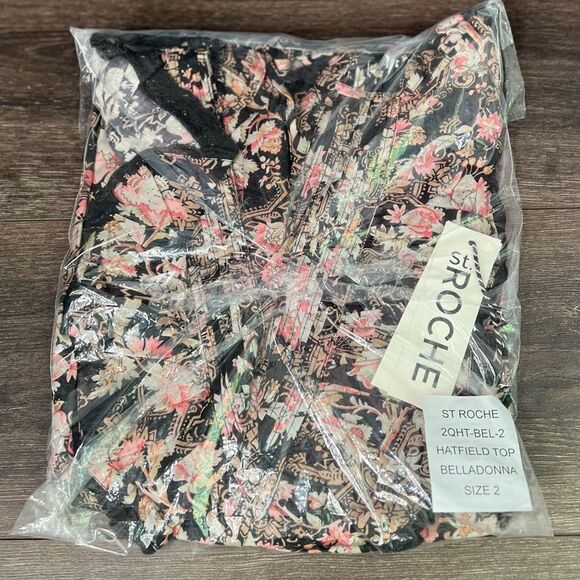 St. Roche The Hatfield Mini Dress Gathered Skirt, V-Neck, Ruffle. Size 2. NWT! - Picture 10 of 11